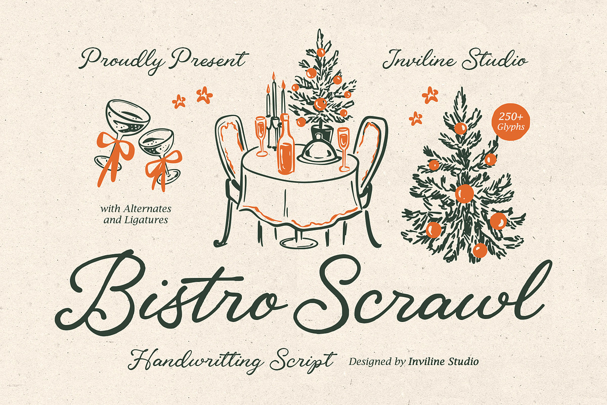 BistroScrawl Handwriting Script Font, a Script Font by Inviline.co (Photo 1 of 10)