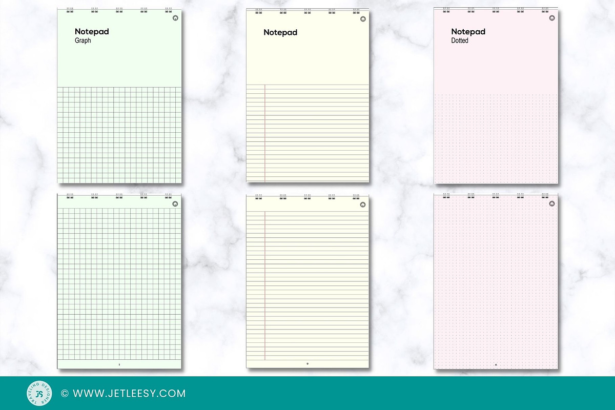 Set of 3 Digital Notepads, a Stationery Template by Traveling Designer (Photo 3 of 3)