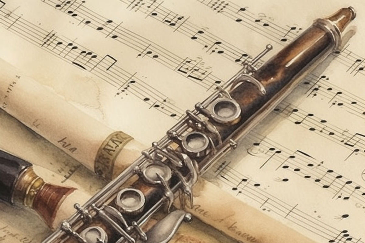 Clarinet Musical Scrapbook, a Background Graphic by Printable Treasure (Photo 2 of 4)