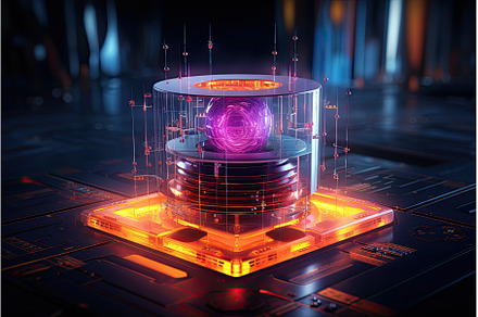 Quantum computer, qubit network, a Technology Photo by Neirfy