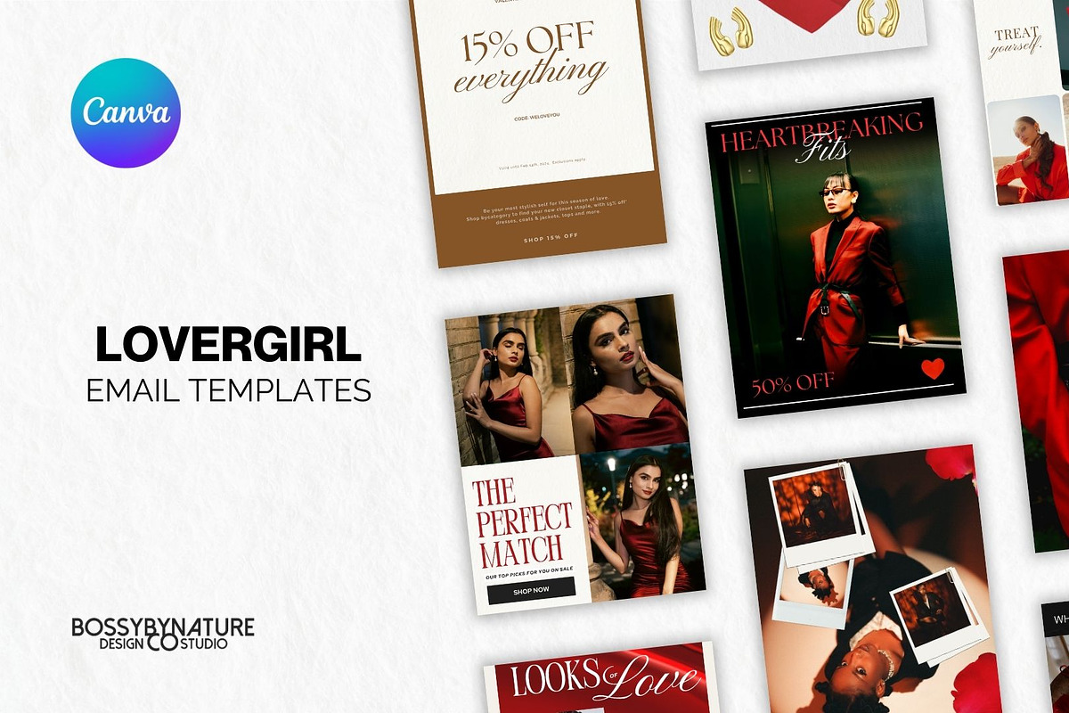 LOVERGIRL | Email Templates (Canva), a Templates & Theme by BossyByNature Designs (Photo 2 of 5)