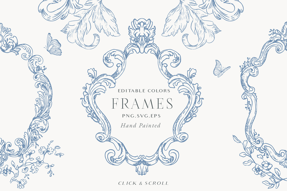 Blue Victorian Vintage Fine Line Art, a Decorative Illustration by Grace Noboa Illustrations (Photo 9 of 14)