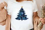 Watercolor Christmas Tree Clipart, an Illustration by Canvas Craft (Thumbnail 7 of 8)