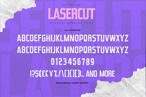 LASERCUT - Stencil Display Font