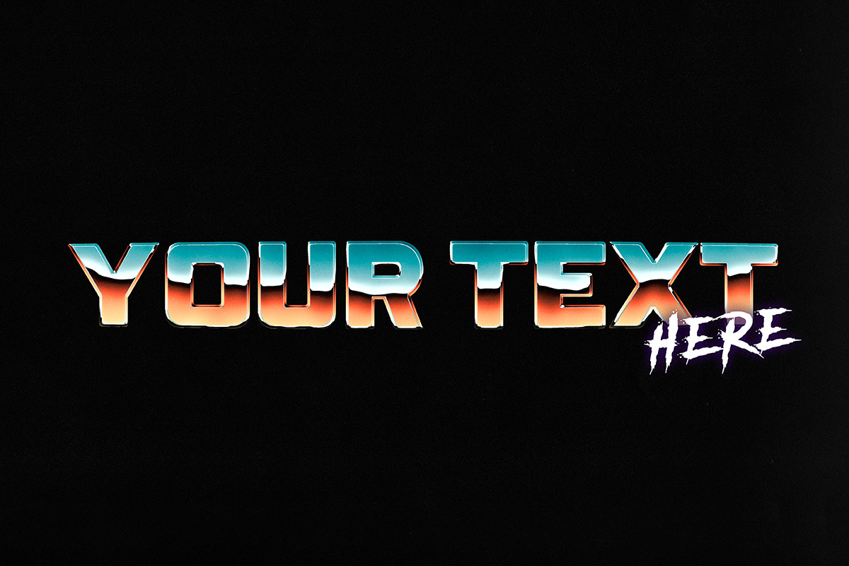 Chrome Text Effect PSD - Editable preview 4