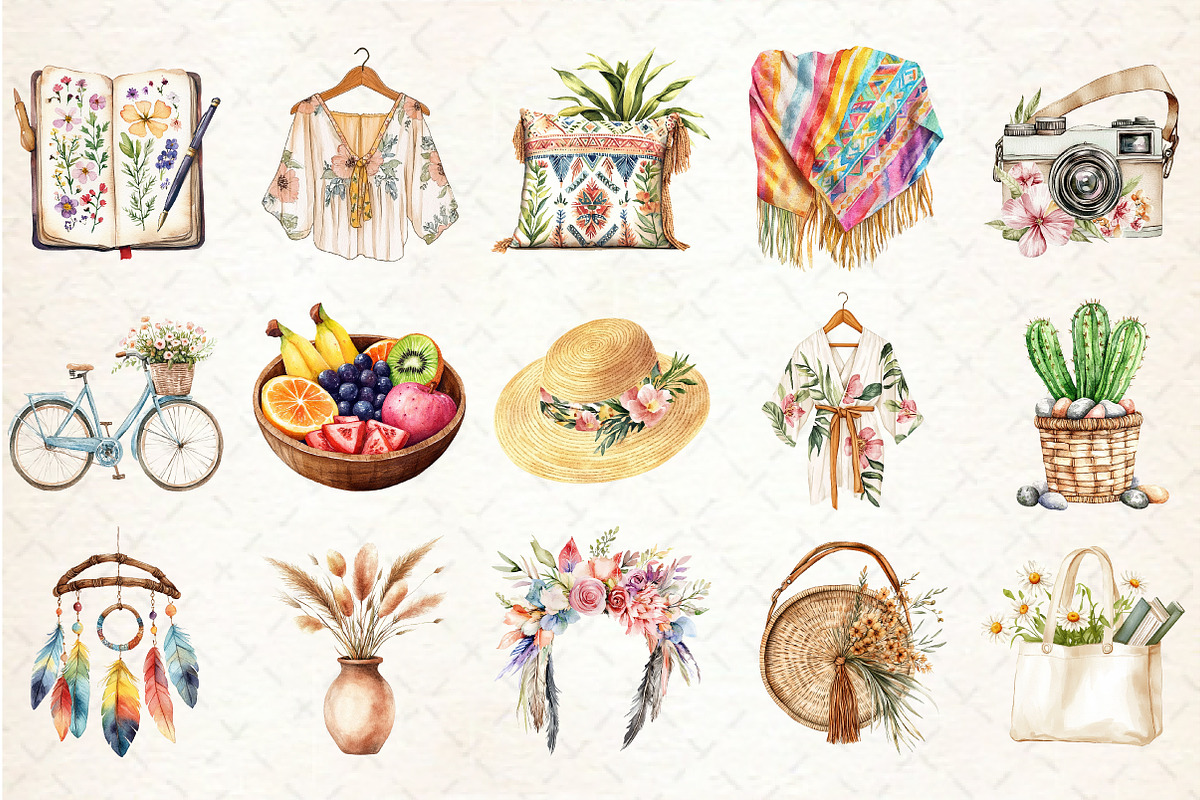 Boho Summer Collection, an Illustration by Libby Wishes (Photo 2 of 6)