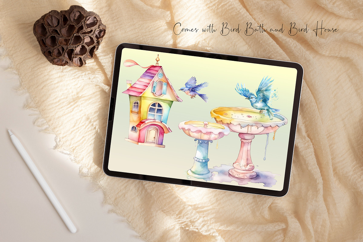 Watercolor Blue Tit Bird Nature Set, an Animal Illustration by Dazzling Art Boutique (Photo 6 of 10)