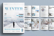 Winter Travel Magazine Template, a Magazine Template by GoldenGrid Studio (Thumbnail 1 of 9)