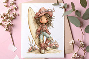 Funny Summer Western Girls Clipart, an Illustration by Canvas Craft (Thumbnail 7 of 7)