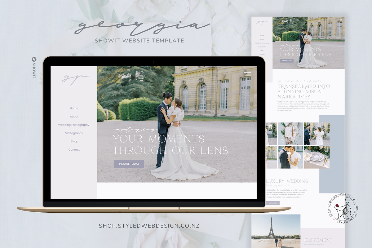 Wedding Photographer Showit Template, an App Template by Styled Web Shop (Photo 1 of 16)