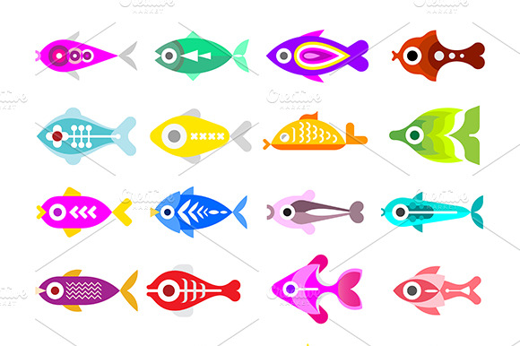 Aquarium Fish Vector Icons