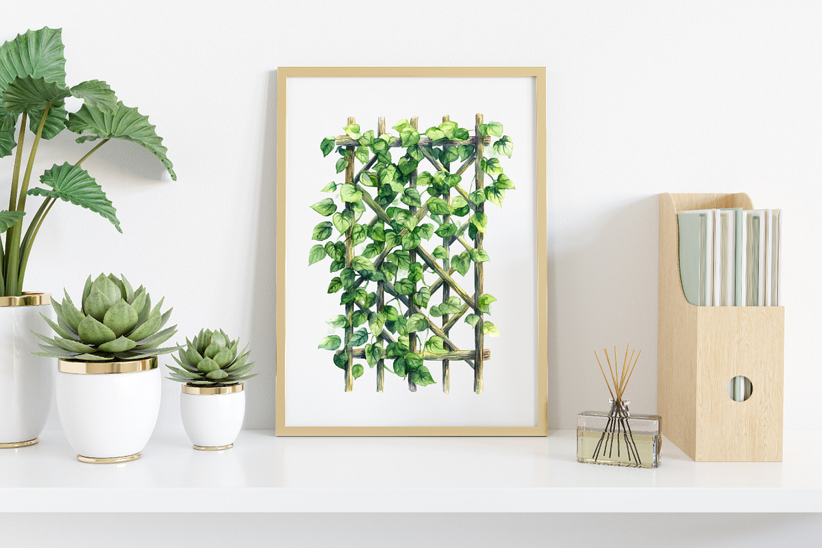 Watercolor Green Garden Clipart, an Illustration by Canvas Craft (Photo 4 of 7)