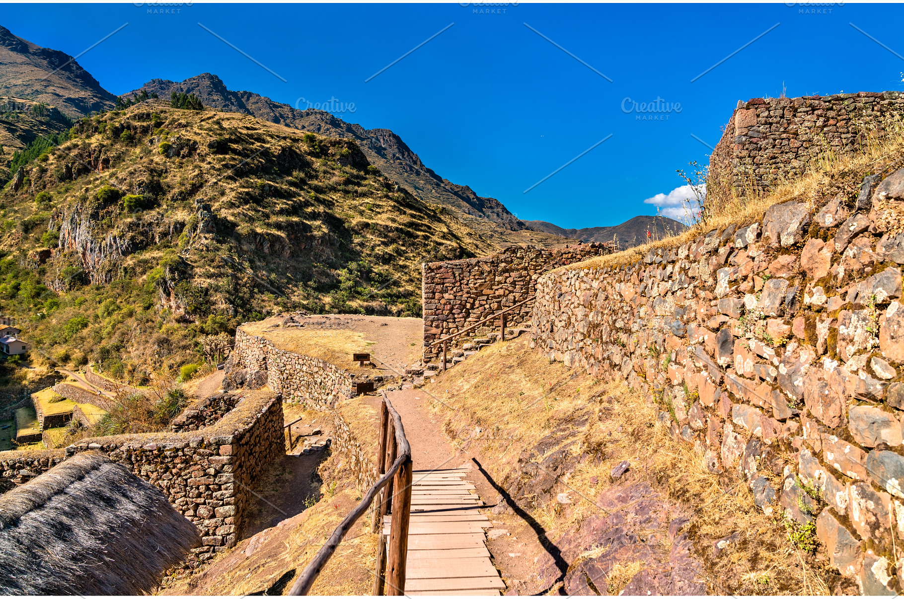 Inca ruins at Pisac in Peru, an Architecture Photo by Leonid Andronov