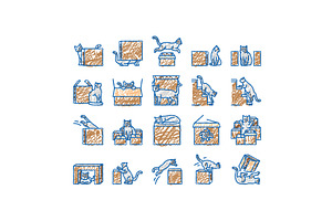 preposition english language icons, an Object Illustration by pikepicture