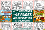 BOLD EASY AUTUMN SCENES COLORING, a Seasonal Illustration by Coco Bloom (Thumbnail 1 of 3)