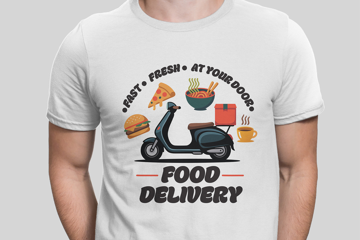 Food Delivery T Shirt Vector Design preview 2