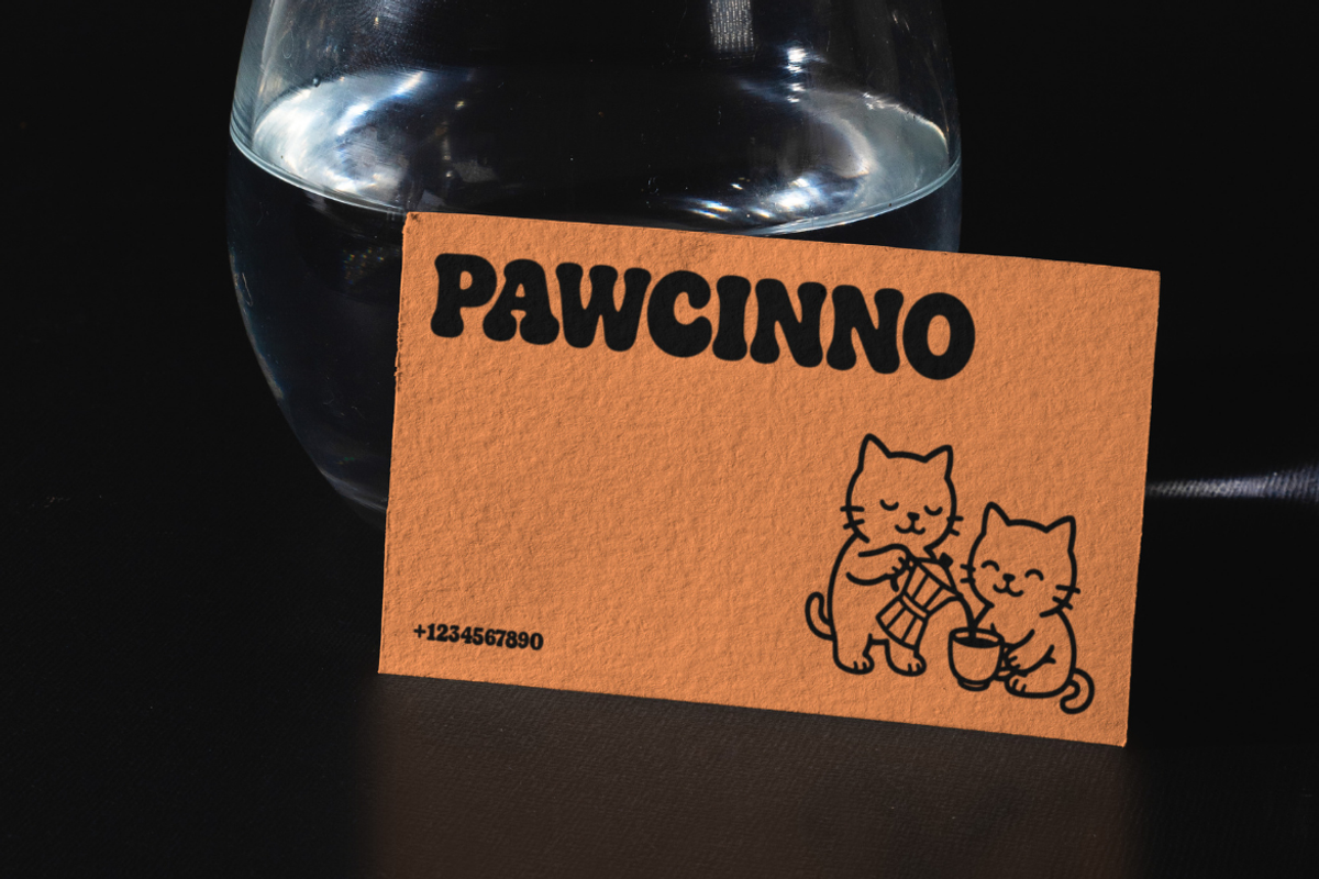 Pawcinno – Playful Retro Bubble Font, a Sans Serif Font by Creacy Studio (Photo 8 of 11)