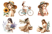 Watercolor Beige Summer Woman Png, an Illustration by SinaCreation (Thumbnail 2 of 5)