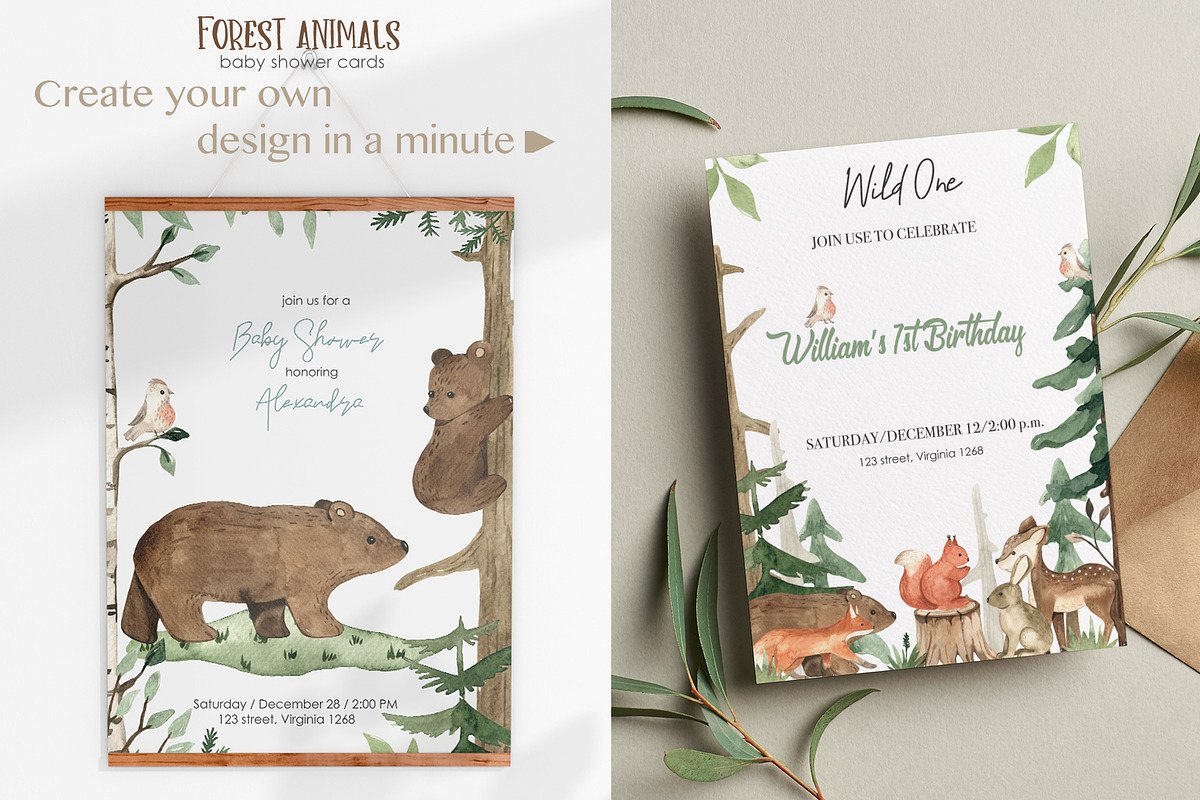 Forest animals watercolor, an Animal Illustration by Marina Ermakova (Photo 8 of 13)