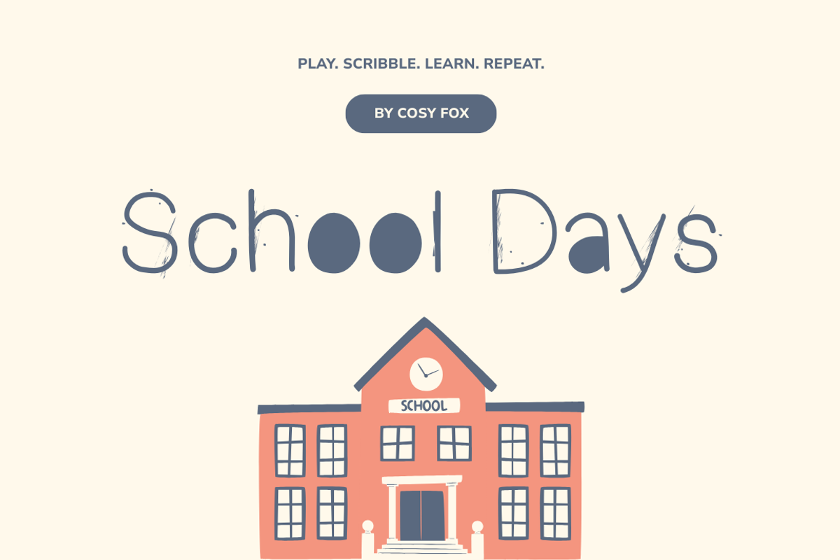School Days Font, a Sans Serif Font by Cosy Fox (Photo 1 of 7)