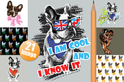 French bulldog and angry dog, an Animal Illustration by Allween (Thumbnail 1 of 7)