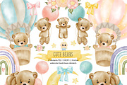 Watercolor bear clipart. Baby bears, an Animal Illustration by Natalya_Mona_Art (Thumbnail 1 of 10)
