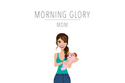 Mom & Baby Portrait Clip Art, a Person Illustration by Lauren Lesley Studio (Thumbnail 20 of 33)