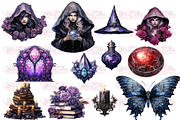 Gothic Witches Collection Clipart, a Decorative Illustration by Watercolor Digital (Thumbnail 4 of 9)