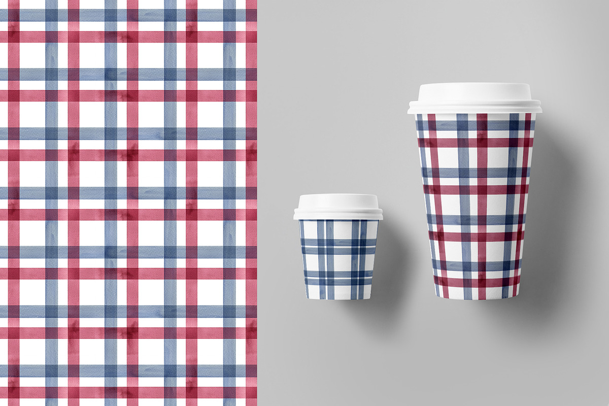 Plaid & Stripe Watercolor Patterns, a Texture Illustration by YarovaArt (Photo 9 of 9)