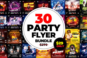 30 Night Club Party Flyer Bundle