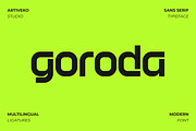 Goroda - Modern Elegant Logo Font, a Sans Serif Font by Artiveko (Thumbnail 1 of 6)