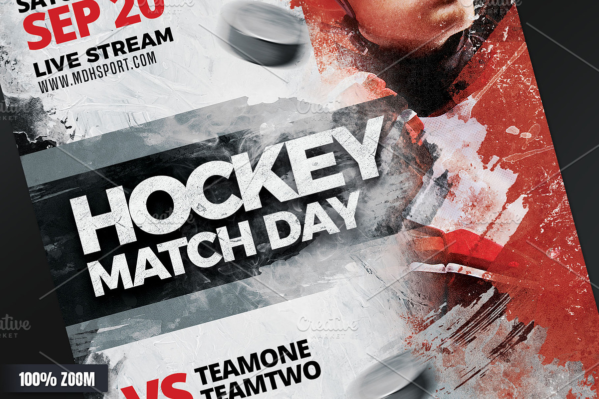 3 Hockey Flyer Bundle Vol 1, a Flyer Template by Tarommir (Photo 6 of 7)
