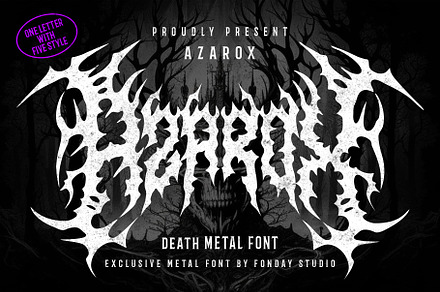 AZAROX DEATH METAL FONT, a Blackletter Font by Fonday Studio
