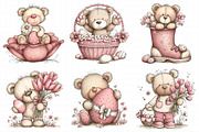 Whimsical Easter Teddy Bear Clipart, an Illustration by Daily.Designs (Thumbnail 5 of 7)