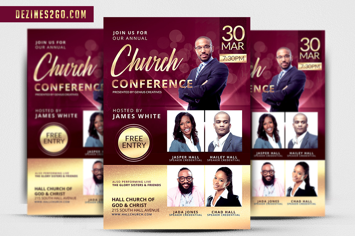 Elegant Church Conference Flyer | Flyer Templates ~ Creative Market
