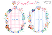 Preppy Coastal Watercolor Clipart, a Decorative Illustration by TheHappyGiftArt (Thumbnail 5 of 10)