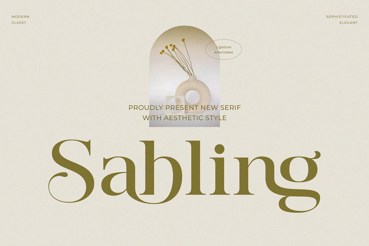 Sabling - Aesthetic Serif Font, a Serif Font by Jimoji (Photo 1 of 11)