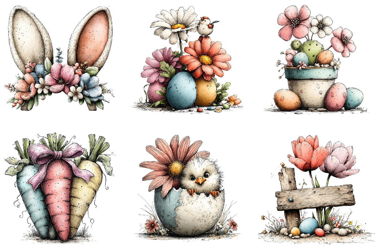 Watercolor Spring Easter Clipart, an Illustration by Sublimation Artist (Photo 7 of 7)