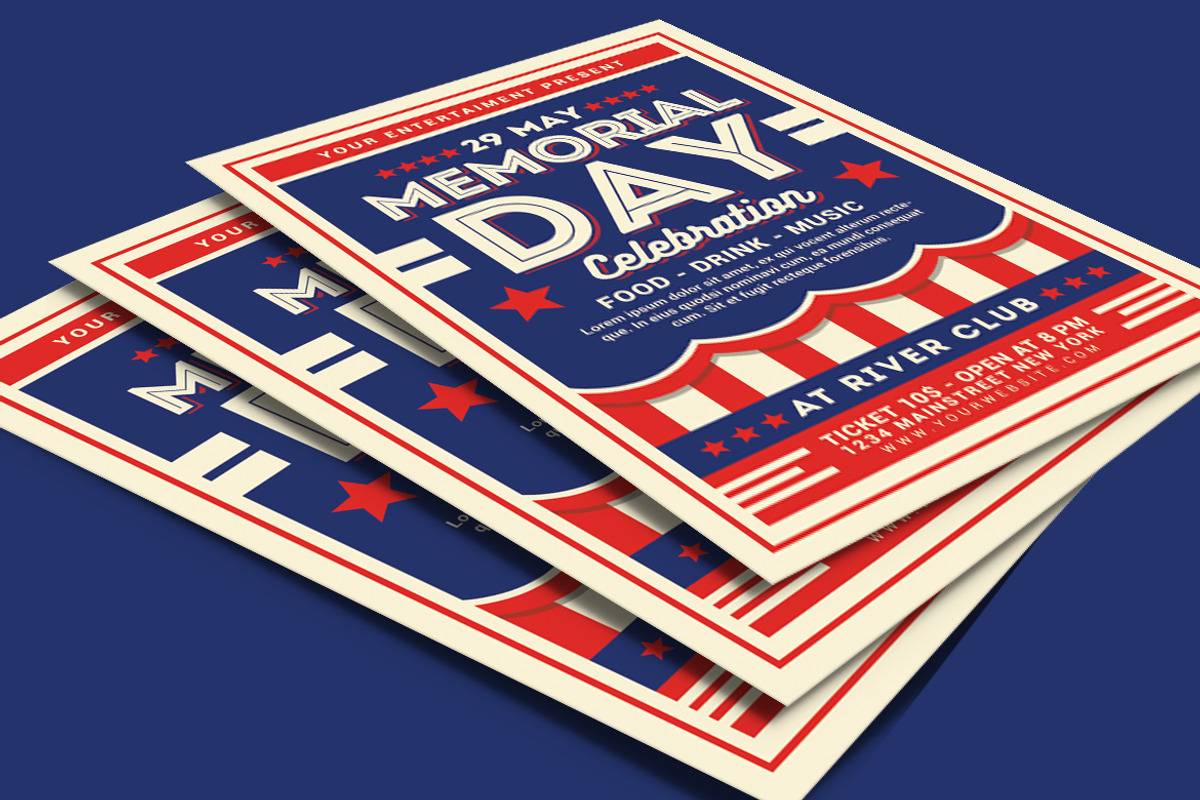 Memorial Day Celebration Flyer, a Flyer Template by Muhamad Iqbal hidayat