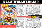 Beautiful Life in Jar Coloring Pages, a Decorative Illustration by Ink Gallery (Thumbnail 1 of 3)