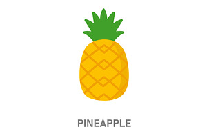 Pineapple tropical fruit. Yellow, a Food Illustration by GraphiShop