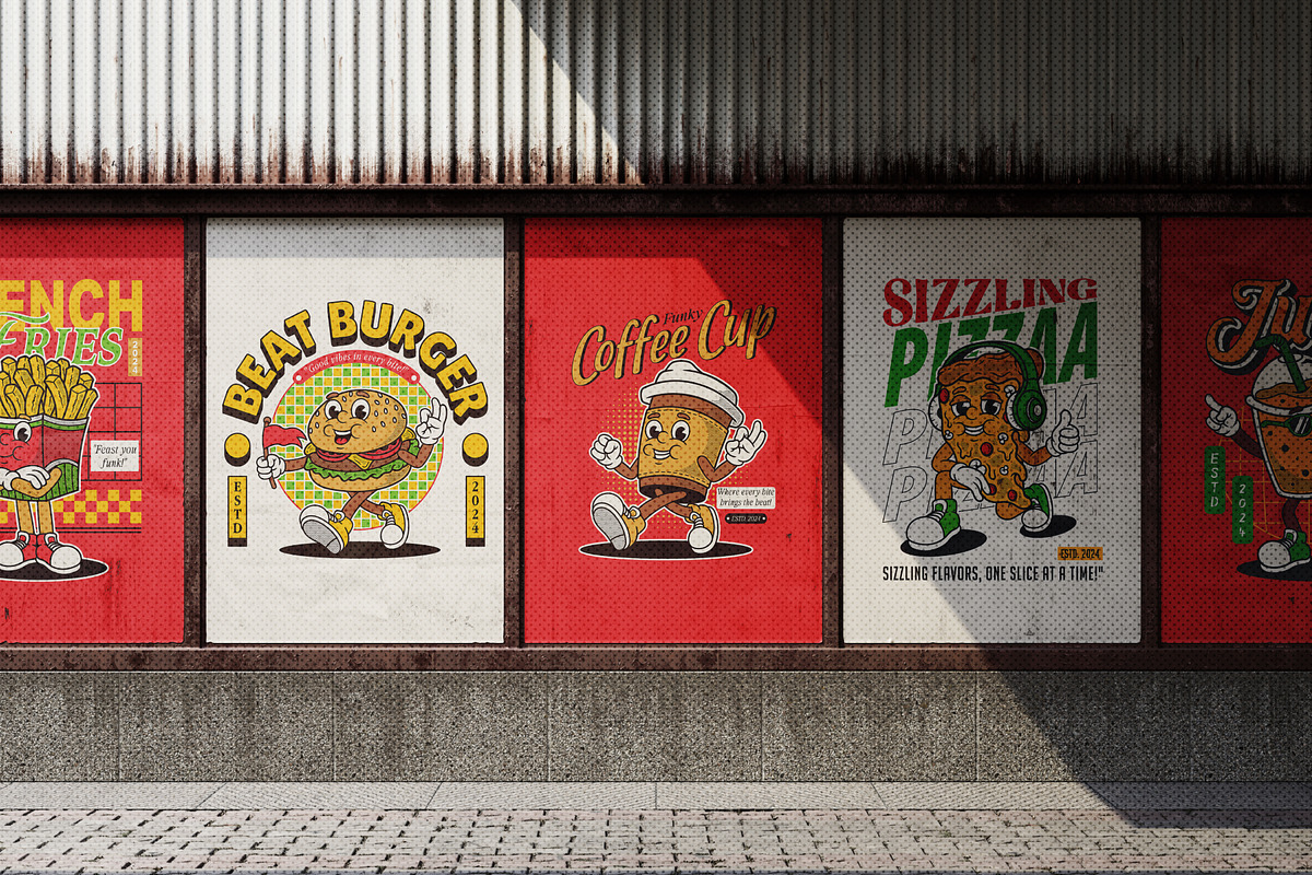 Groovy Food Mascot Illustration, a Food Illustration by Decoconio Design (Photo 7 of 7)