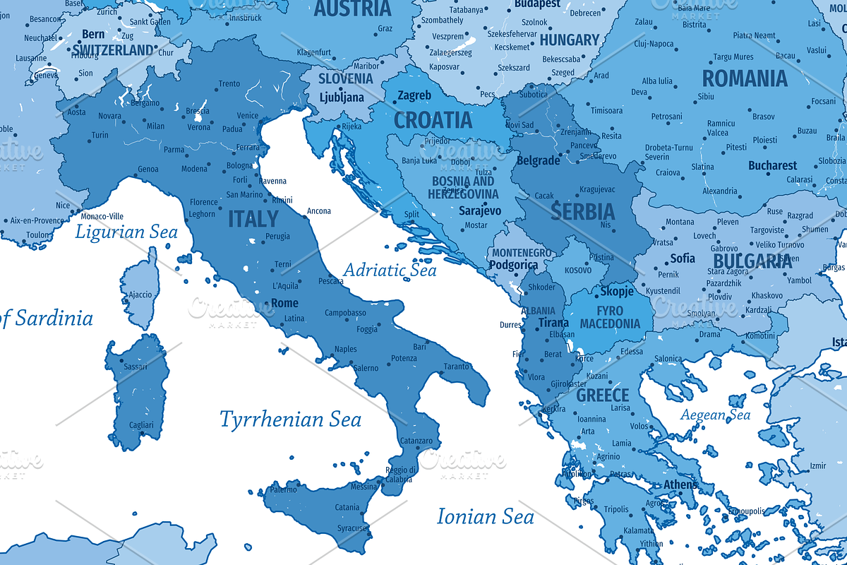 High Detailed Political Europe Map, an Illustration by ilynx (Photo 7 of 8)