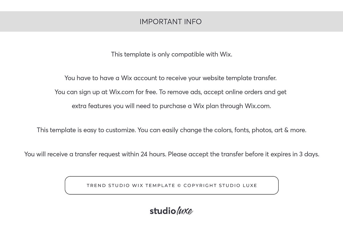 Ecommerce Wix Website Template, a Wix Template by Studio Luxe Creative (Photo 12 of 12)