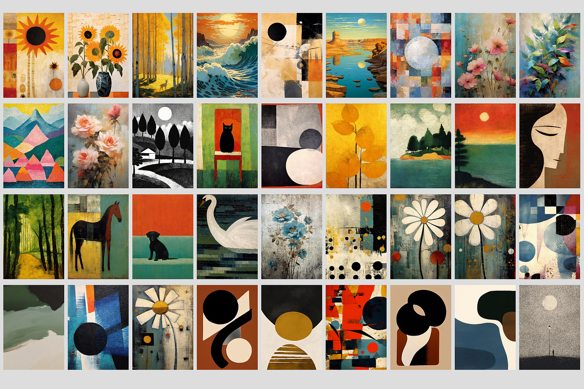 abstract art set prints, a Decorative Illustration by Muzi pear studio (Photo 11 of 12)