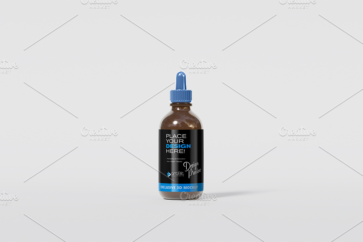 Amber Dropper bottle mockup set, a Cups & Container Mockup by artBit Design Studio (Photo 6 of 6)