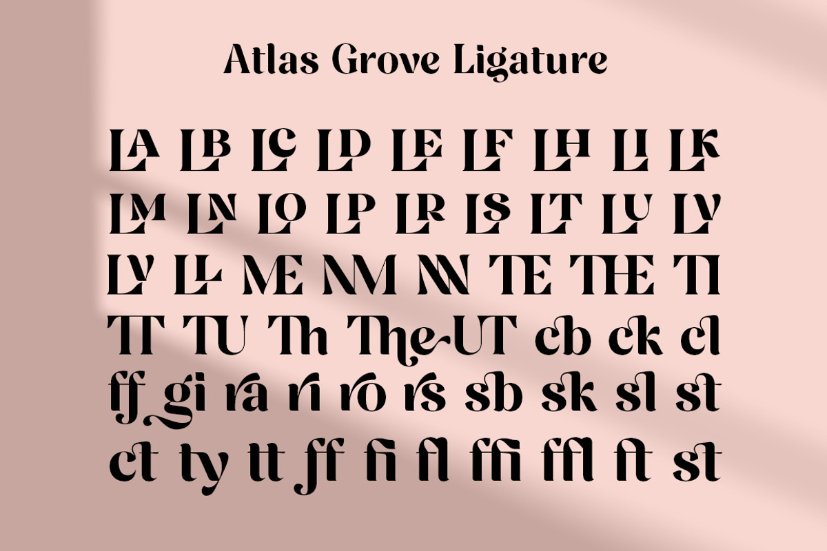 Atlas Grove-Alternates and Ligatures, a Serif Font by Zane Studio (Photo 19 of 22)