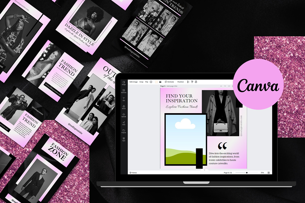 100 Fashion Templates Canva, a Templates & Theme by TemplateCastleStore (Photo 8 of 10)