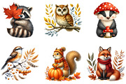 Autumn Animal Clipart, Fall Clipart, an Illustration by DreamArtGraphic (Thumbnail 2 of 4)