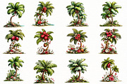 Whimsical summer palm tree clipart, an Illustration by Designworld (Thumbnail 2 of 7)